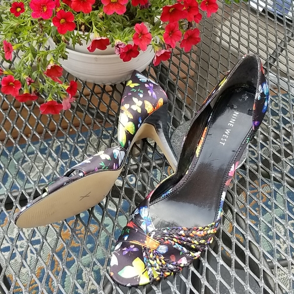 Nine West Shoes - VGUC Nine West Butterfly Open Toe Heels Sz 10